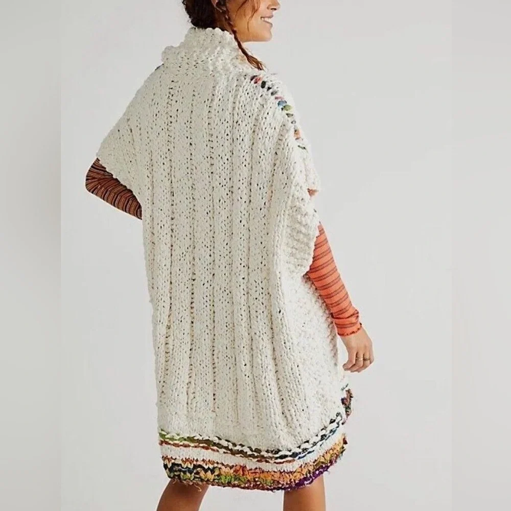NWOT Free People Sari Not Sari Oversized Poncho Sweater